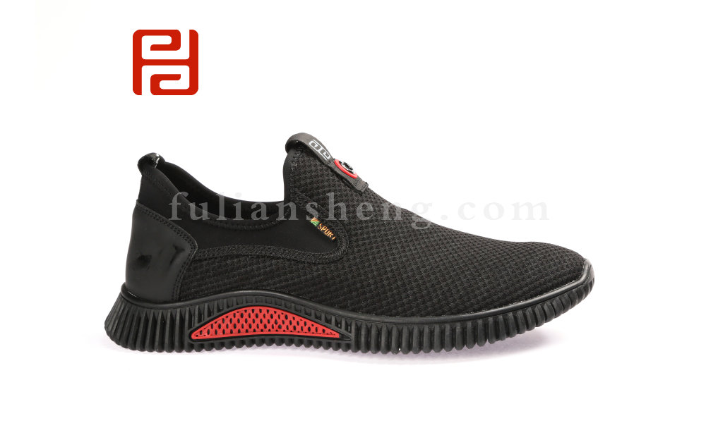 福連升春款男士透氣網面一腳蹬運動防滑老北京布鞋圖片