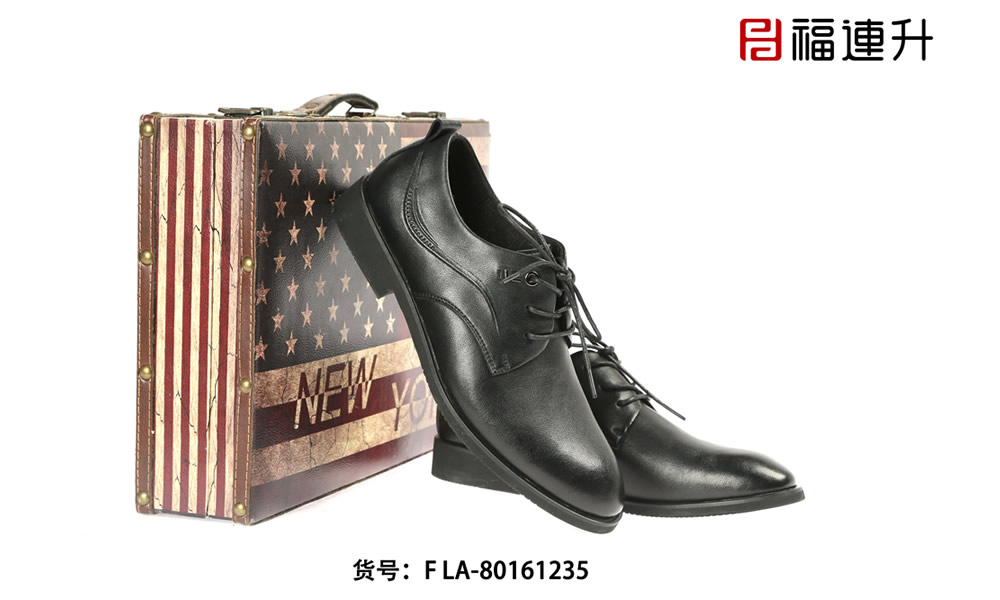 福連升商務版男鞋系帶正裝工作鞋 老北京布鞋圖片