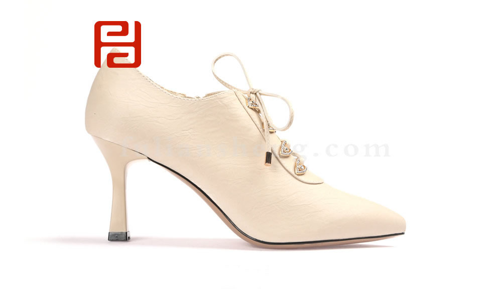 福連升春款單鞋黑色高跟鞋百搭休閑鞋工作通勤細跟女鞋子圖片