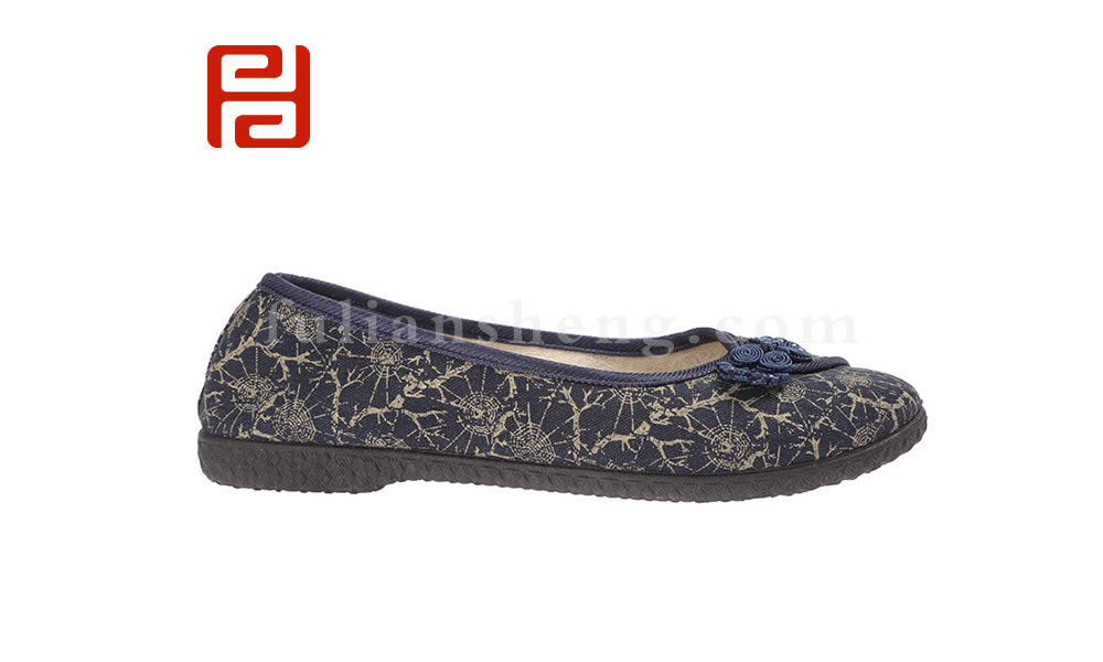 福連升老北京布鞋春夏淺口民族風玉蘭碎花女單鞋圖片