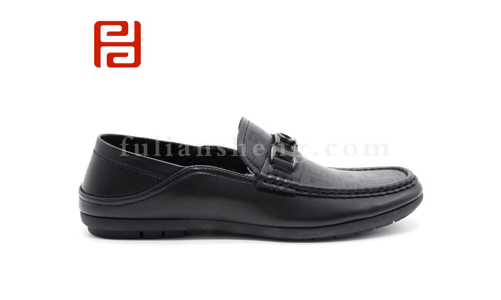 福連升夏季商務休閑男鞋透氣橡膠底手縫豆豆鞋