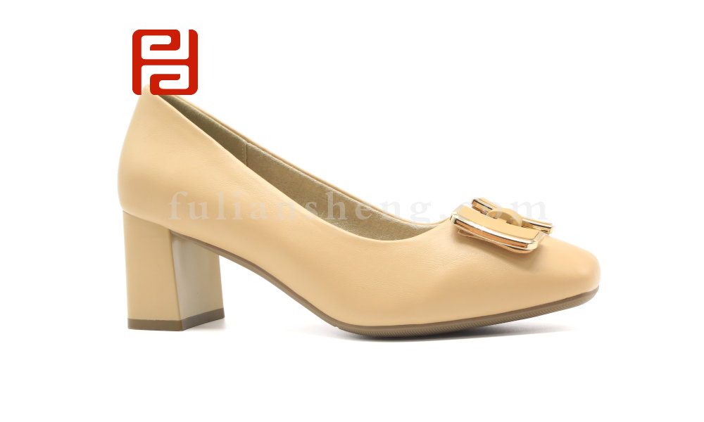 福連升春秋新款魅力時裝女鞋中跟粗跟工作鞋時裝鞋