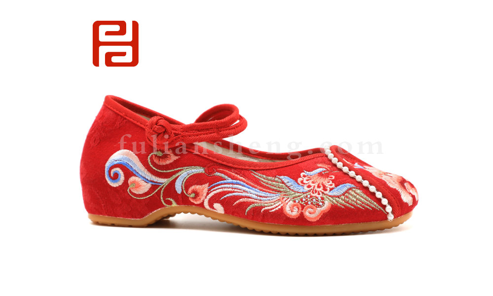 漢唐風韻春季女鞋繡花布面料牛筋鞋底棉麻里布