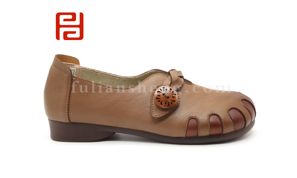 福連升休閑鞋女鞋舒適軟牛筋平底媽媽鞋單鞋女式復古圖片