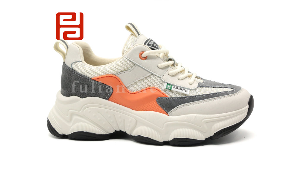 福連升休閑鞋舒適松糕厚底牛皮學院風老爹鞋潮流休閑單鞋圖片