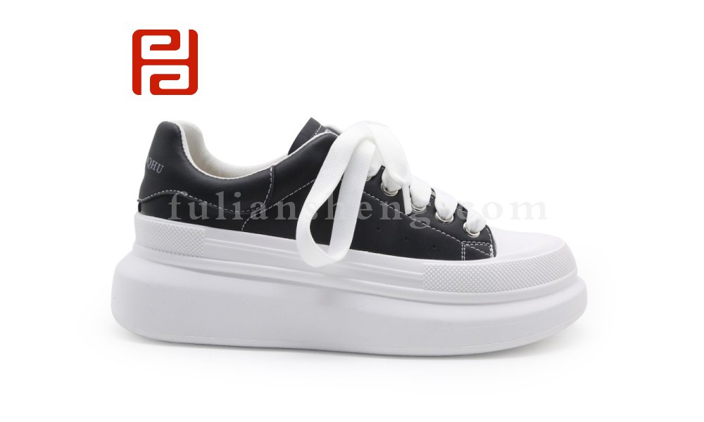 福連升休閑鞋真皮厚底小白鞋增高松糕底休閑運動板鞋圖片