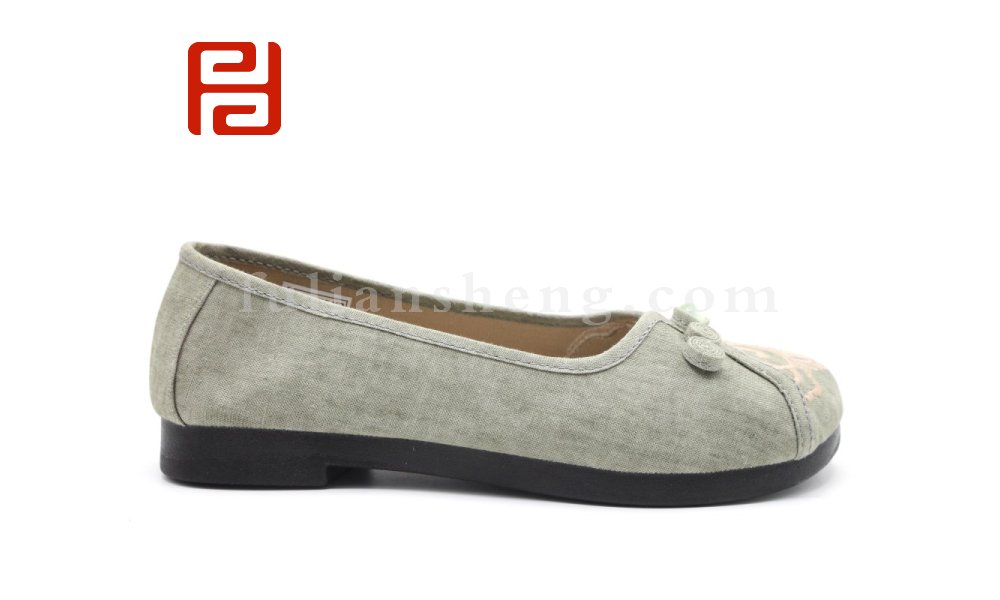 福連升老北京布鞋繡花布淺口平底女鞋素面古風古裝鞋子