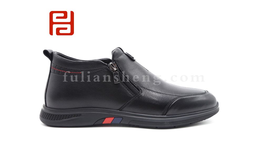 福連升休閑鞋男鞋冬季保暖中幫加絨休閑時尚商務男鞋圖片