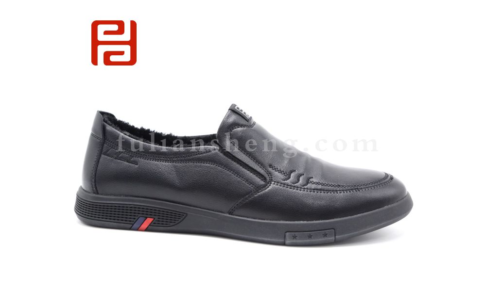 福連升休閑鞋冬保暖加絨一腳蹬商務(wù)男鞋舒適合腳圖片