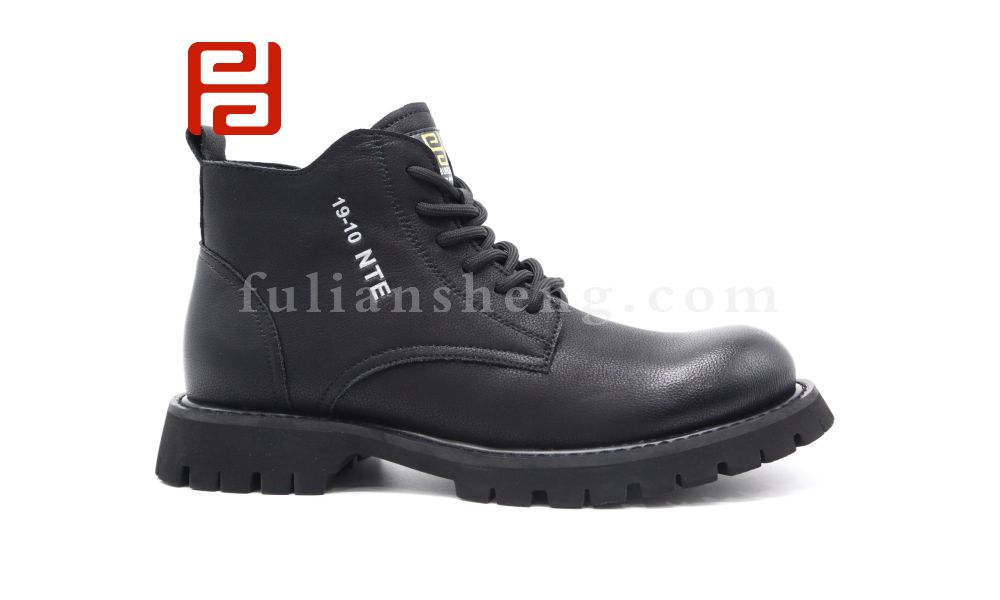 福連升休閑鞋男鞋冬季加絨保暖英倫馬丁靴軟底舒適皮面男靴圖片