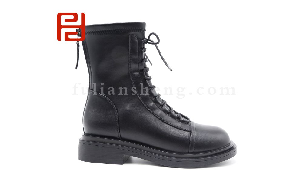 福連升休閑鞋冬季保暖短靴圓頭厚底騎士靴子英倫潮筒靴圖片