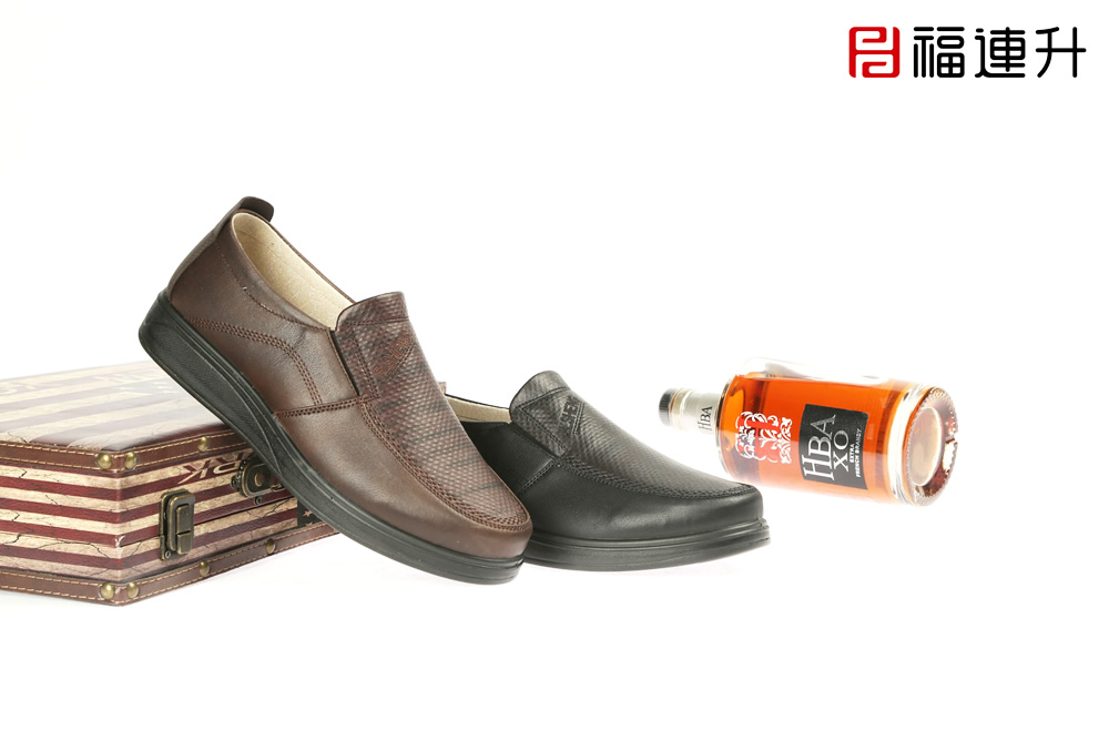 福連升20春款男鞋商務休閑一腳蹬輕便中年鞋休閑鞋(圖1)