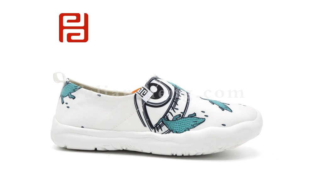 福連升休閑鞋女鞋單鞋時尚休閑小布鞋印花個性鞋子