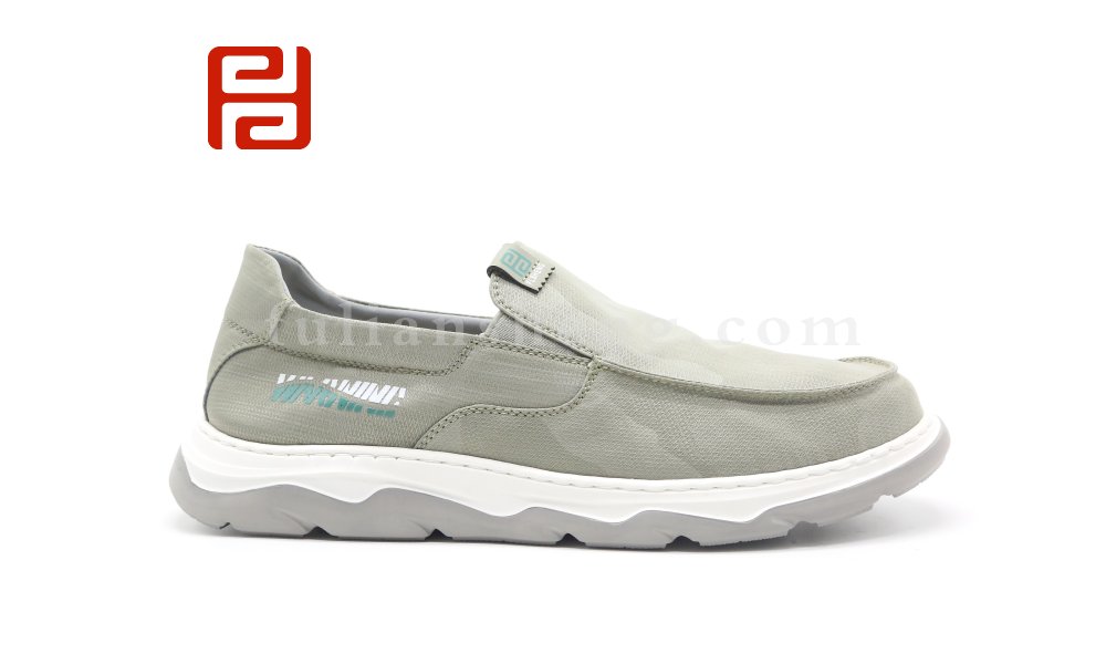 福連升春季休閑男鞋一腳蹬雨傘布軟底輕便男單鞋